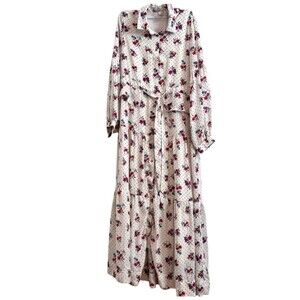 Orange Creek‎ Billowy Prairie Floral Maxi Dress Small Cottagecore Prairie Dainty